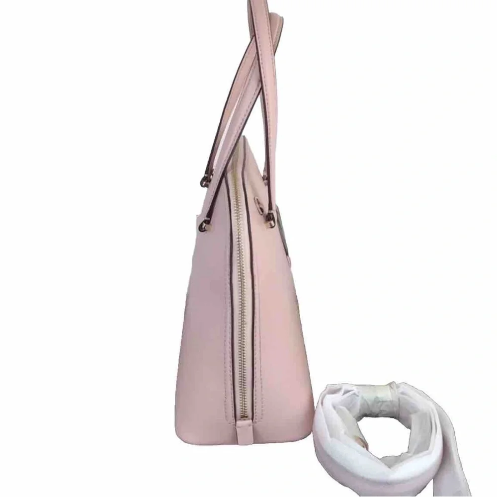 Kate Spade Rose Smoke (Pink) Meduim Dome Satchel Pebble Embossed Crossb…
